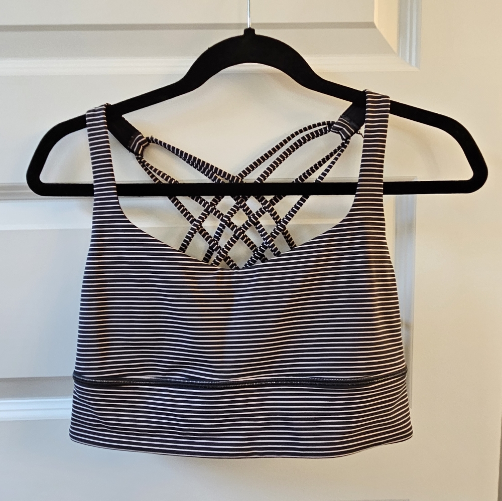 lululemon strappy Tank Top - black and grey stripes - Size 8